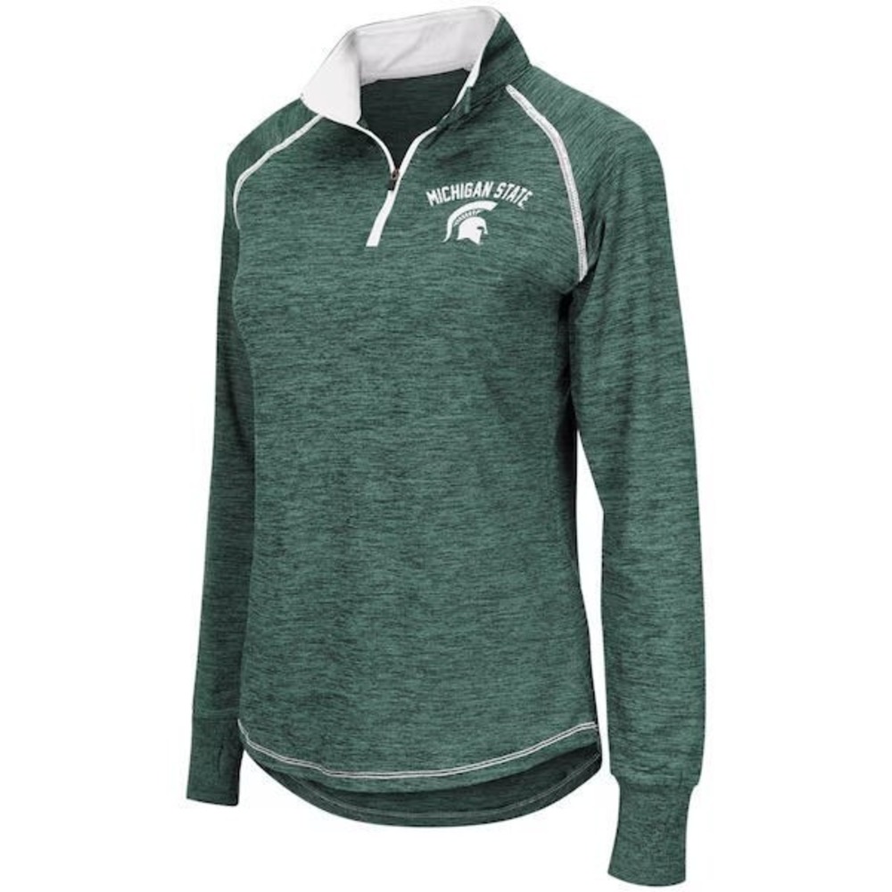 Women's Michigan State Spartans Colosseum Bikram 1/4 Zip Long Sleeve - Green - S